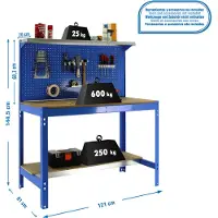 Simonwork (bancos De Trabajo) Bt3 Metal Shelf 1445x1210x610 Mm Bleu