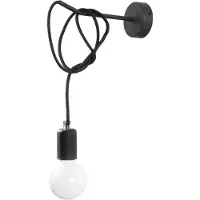 Sollux Applique EDISON noir 1xE27 15W tissu/acier 100x23x8cm