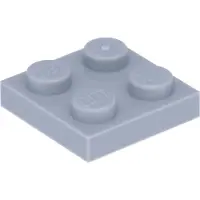 LEGO 2x2 panneaux 3022 - 100 pièces Gris bleuté clair