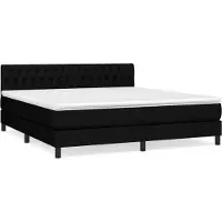 vidaXL Lit boxspring avec matelas noir 180x200 cm Tissu