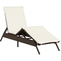 Syfax Chaise longue avec coussin marron résine tressée