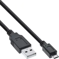 Intos 31715 Câble Micro-USB 2.0, USB-A prise à Micro-B prise, noir, 1,5m