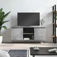 vidaXL Armoire TV gris béton 104x35x50 cm Bois composite - Armoire TV - Pied de TV - Tableau TV