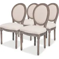 Syfax Chaises à manger lot de 4 crème tissu