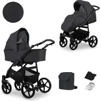 Kunert 2in1 MATA en anthracite/graphite - poussette bébé polyvalente pour le confort et la sécurité