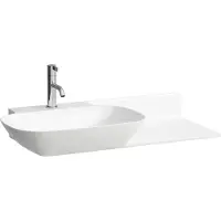 Laufen INO lavabo, 1 trou pour robinet, sans trop-plein, tablette céramique à droite, 900x450mm, H8133027571111