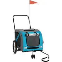 Syfax Remorque de vélo pour animaux de compagnie bleu et gris