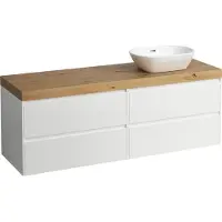 Laufen LANI Plan de toilette chêne sauvage incl. meuble sous-lavabo, 1 découpe à droite, 1570x495x580mm, H4065931129901