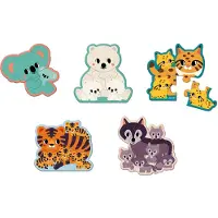 Janod WWF Puzzle Set Animaux - Jouets éducatifs 5 niveaux