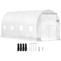 Vevor Toit arqué Serre en film plastique Maison de plantes Tunnel 4,6x2,1x2,1m