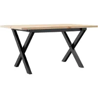 vidaXL Table basse piètement en X 80x50x40cm pin massif et acier