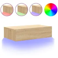 Syfax Meuble TV avec éclairage LED chêne sonoma 60x35x15,5 cm