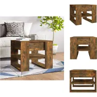 vidaXL Table basse chêne fumé 55,5x55x45 cm Bois composite - Tables basses