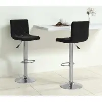 Prolenta Maison Exclusive - Lot de 2 tabourets de bar en velours noir