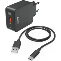 Hama 00201625 câble de charge avec adaptateur noir 1,5 m, 19,5 Watt