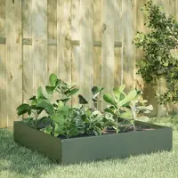 Prolenta Maison Exclusive - Jardinière surélevée vert olive 100 x 100 x 33,5 cm en acier