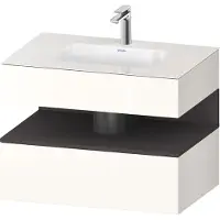 Duravit Collection One lavabo à encastrer avec meuble sous-vasque en console, 800x550x600mm, niche graphite super mate, QA4785080220010