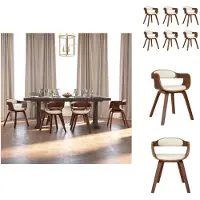 vidaXL Chaises de salle à manger 6 pcs. Crème Bois courbé et similicuir - Chaises de salle à manger