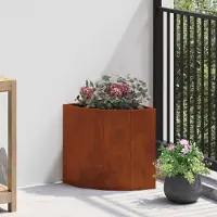 Prolenta Maison Exclusive - Jardinière d'angle rouillée 30 x 30 x 35 cm Acier résistant aux intempéries