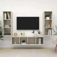Prolenta Maison Exclusive - Ensemble de meubles TV 3 pcs Chêne sonoma Bois d'ingénierie