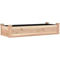 Syfax Lit surélevé de jardin doublure 120x45x25 cm bois massif sapin