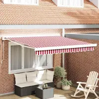 Prolenta Maison Exclusive - Store banne télescopique rouge et blanc 350 x 250 x 165 cm
