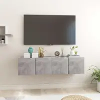Prolenta Maison Exclusive - Meubles TV suspendus 2 pièces gris béton 60x30x30 cm