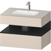 Duravit Collection One lavabo à encastrer avec meuble sous-vasque en console, 800x550x600mm, niche en chêne noir, QA4785016830000