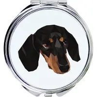 Art-Dog Teckel à poil court, teckel, teckel - Miroir avec photo et impression géométrique de la marque