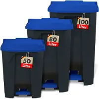 Floordirekt Poubelle Olaf pour la maison, le bureau et le commerce plusieurs couleurs et tailles bleu 80 litres