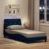 Prolenta Maison Exclusive - Sommier avec éclairage LED, sans matelas, bleu, 80 x 200 cm, tissu