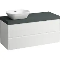 Laufen LANI Plan de lavabo gris trafic incl. meuble sous-lavabo, 1 découpe à gauche, 1185x495x580mm, H4055721129991