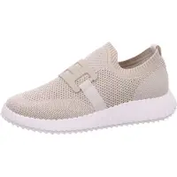 La strada : Chaussures pour femmes, chaussures basses, mocassins, couleur beige, style décontracté
