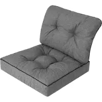 Hobbygarden Coussin de jardin sur Rataanmöbel Rataan Coussin de jardin Coussin d'assise Coussin décoratif - Emma Tech - 50 x 50 cm - Graphite