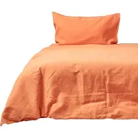 Homescapes Ensemble de linge de lit en lin Burnt Orange, 150 x 200 cm