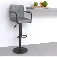 Prolenta Maison Exclusive - Tabouret de bar en velours gris clair