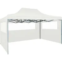 Prolenta Maison Exclusive - Tente de réception pliable avec 3 parois latérales 291 x 413 x 315 cm, blanche