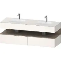 Duravit Collection One lavabo à encastrer avec support de lavabo en console, 1600x550x600mm, niche en chêne terra, lavabos doubles, QA4797035840000