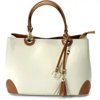 Florence Sac en cuir Sac à main Sac à bandoulière beige havane OTF156C