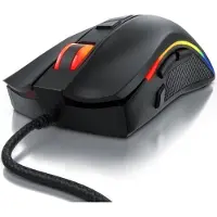 Titanwolf Souris de jeu Wing, filaire, avec 2 panneaux latéraux interchangeables, switches Huano, 12 profils utilisateur, éclairage LED, boutons programmables, noire