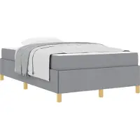 Syfax Cadre de lit avec matelas Gris clair 120 x 200 cm tissu
