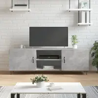 Prolenta Maison Exclusive - Meuble TV gris béton 150x30x50 cm Matériau dérivé du bois