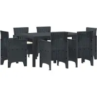 Syfax Ensemble de salle à manger pour jardin 7 pcs Anthracite
