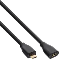 InLine 32750P Rallonge Micro-USB, USB 2.0 Micro-B prise sur prise femelle, noir, e contacts, 5m