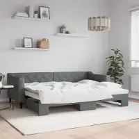 Prolenta Maison Exclusive - Canapé-lit convertible gris foncé 80 x 200 cm, tissu