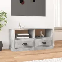 Prolenta Maison Exclusive - Meuble TV gris béton 93x35,5x45 cm Matériau dérivé du bois