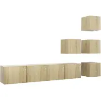 Syfax Ensemble de meuble TV 6 pcs Chêne sonoma Bois d'ingénierie