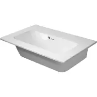 Duravit ME by Starck Lavabo pour meuble Compact, avec trop-plein, sans trou pour robinetterie, avec plage de robinetterie, 630mm, 2342630060