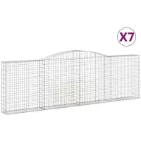 vidaXL Gabions avec arc surélevé 7 pcs. 400x30x120/140cm Fer galvanisé
