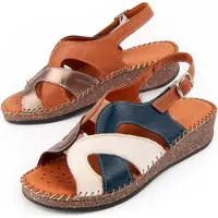 Purapiel (Bleu, 39) Sandale En Cuir Pour Femme. Leida 103017